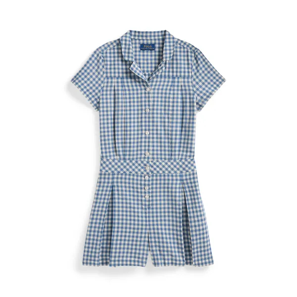 Gingham Cotton Madras Playsuit for Girls | Ralph Lauren® UK