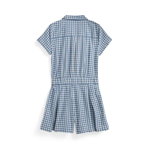 Gingham Cotton Madras Playsuit for Girls | Ralph Lauren® UK