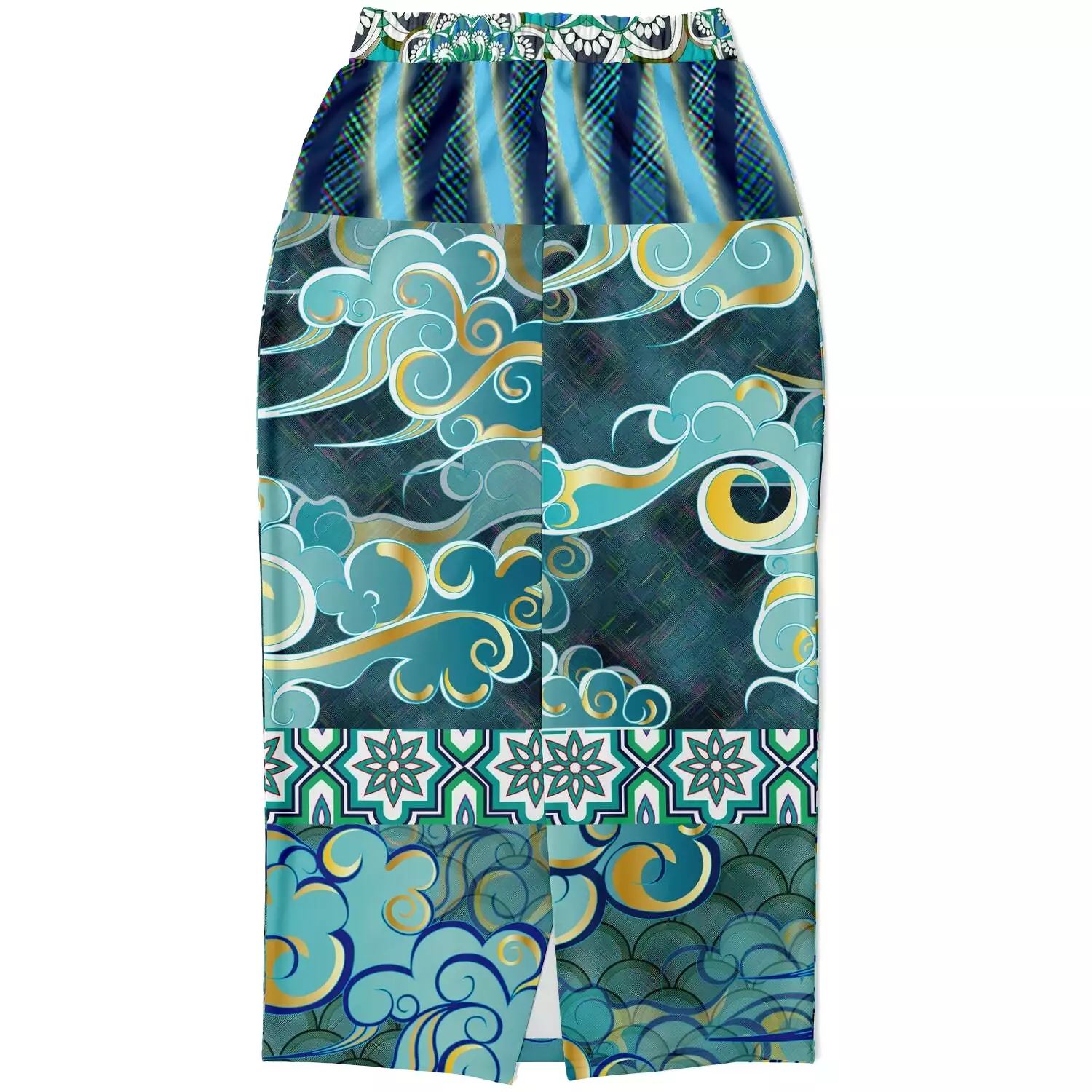 Green Meknes Eco-Poly Long Pocket Skirt