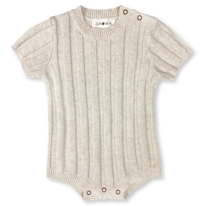 Grown - Wide Rib Tee Bodysuit - Coconut