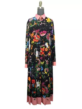 Gucci Flora Snake Print Silk Dress Size M