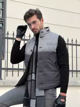 Inflatable Down Pocket Grey Vest