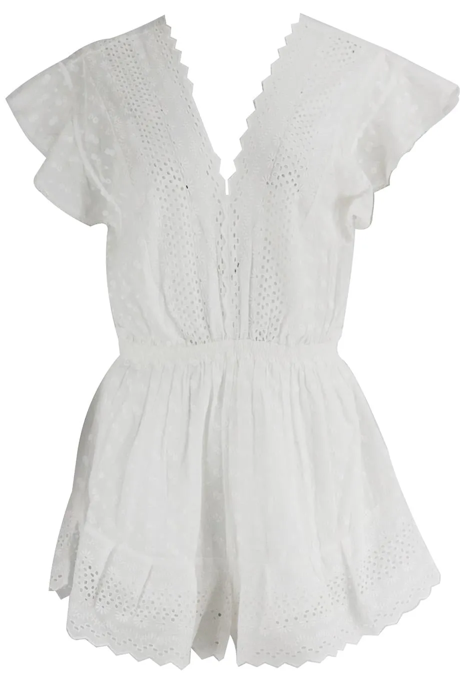 ISABEL MARANT TOILE EMBROIDERED COTTON PLAYSUIT FR 36 UK 8