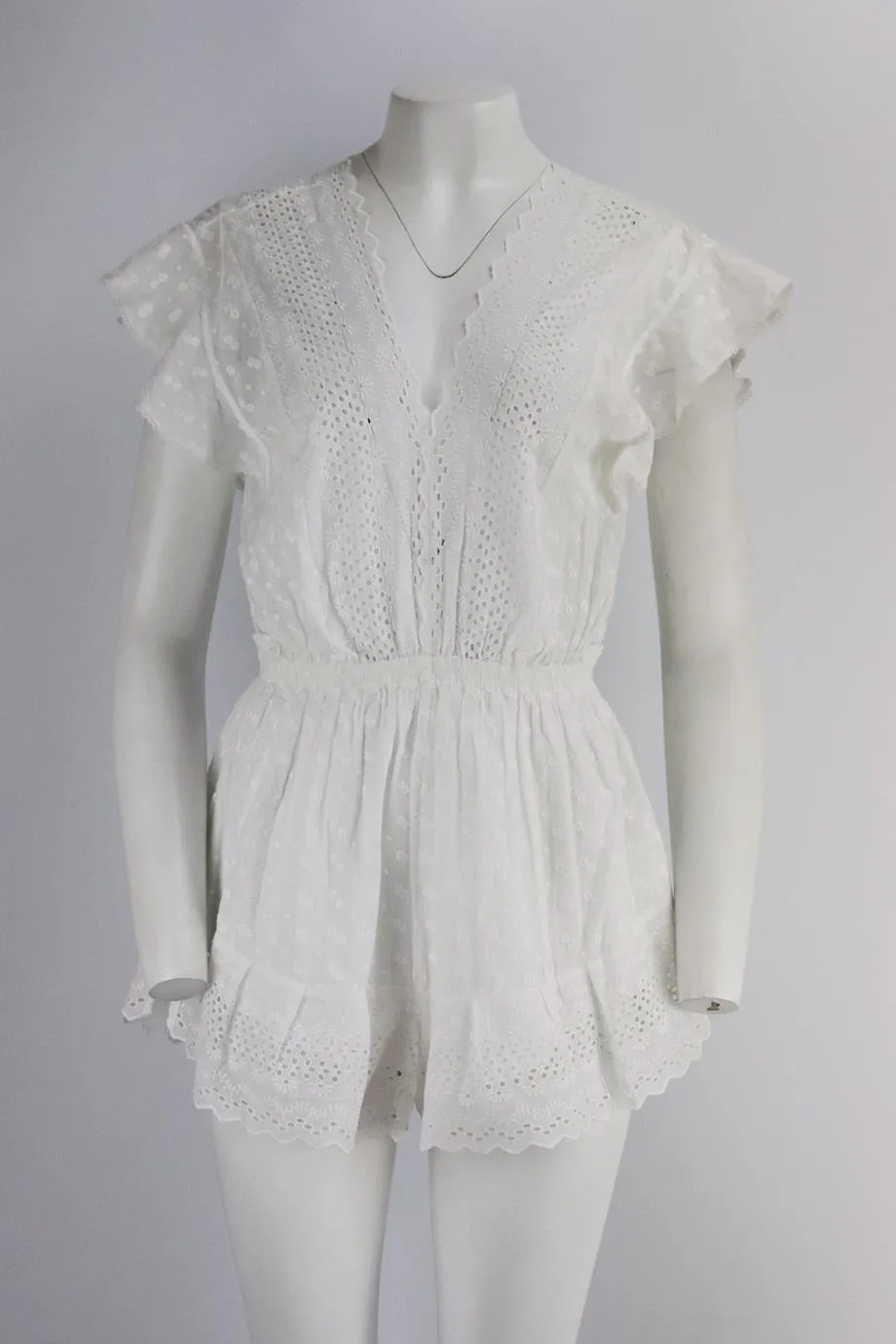 ISABEL MARANT TOILE EMBROIDERED COTTON PLAYSUIT FR 36 UK 8