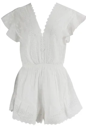 ISABEL MARANT TOILE EMBROIDERED COTTON PLAYSUIT FR 36 UK 8