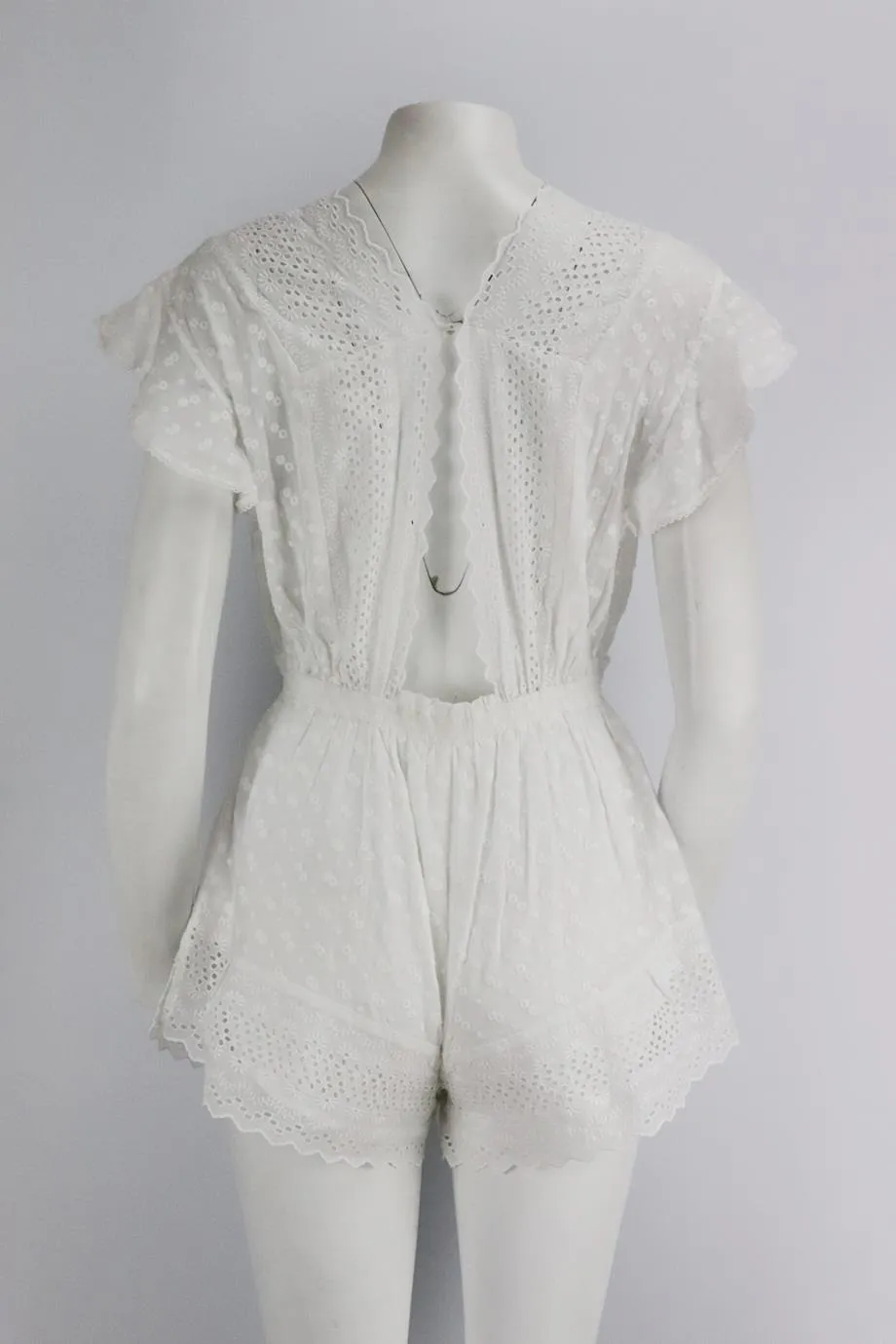 ISABEL MARANT TOILE EMBROIDERED COTTON PLAYSUIT FR 36 UK 8