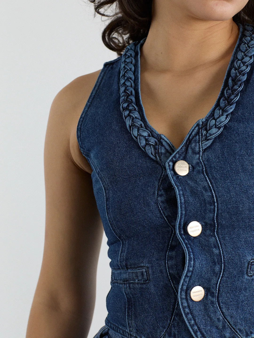 Isla Denim Vest - Vintage Wash