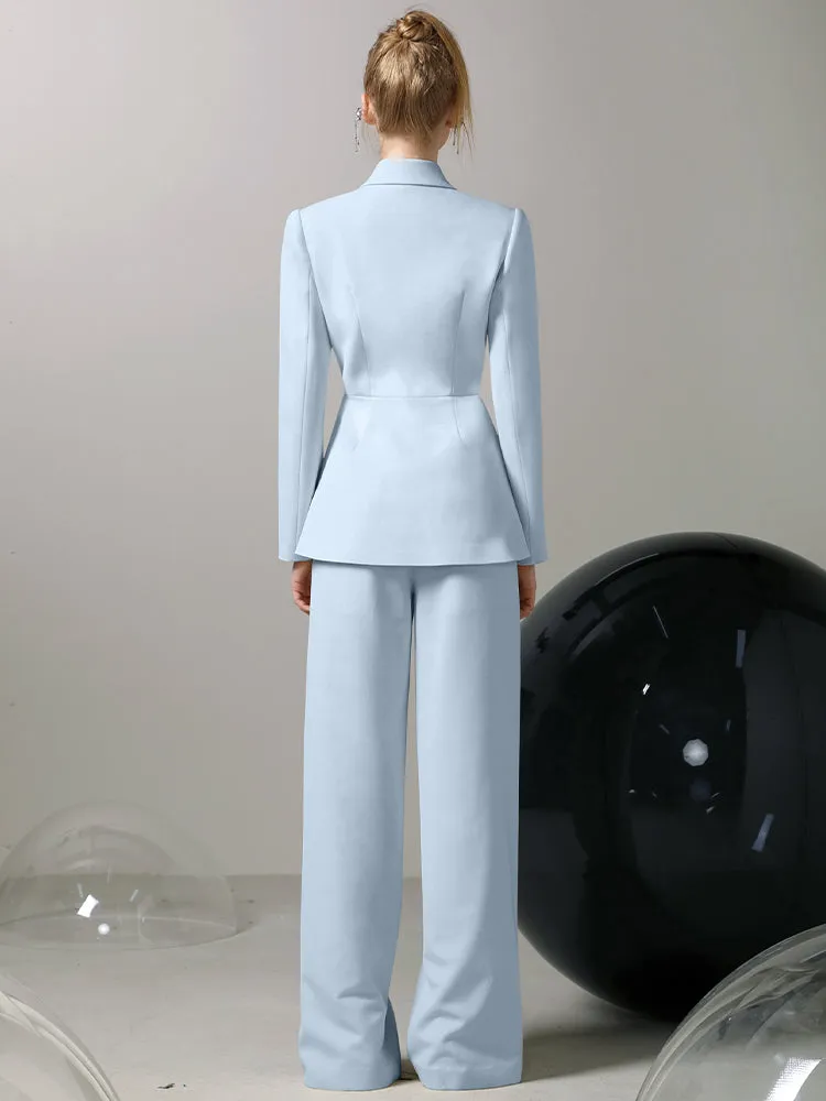 Jacket&Wide-Pants Suit 3D Flower Elegant Nichi Set-Up