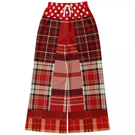 Jersey Salsa Red Plaid Eco-Poly Stretchy Phat Bellbottoms