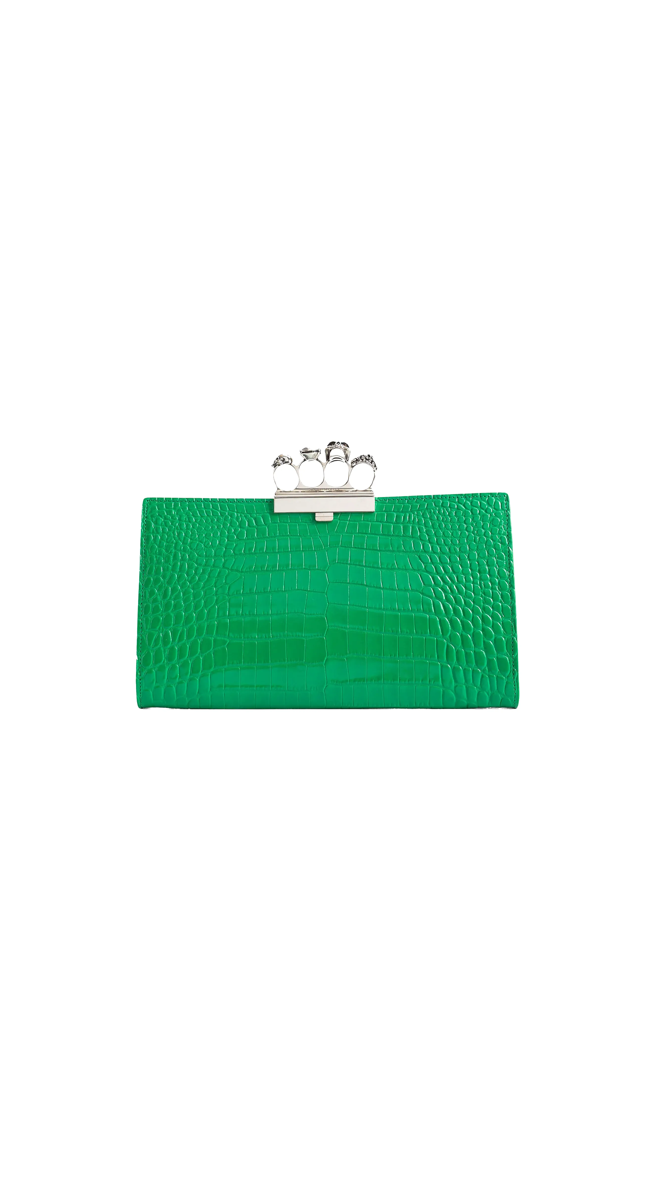 Jewelled Flat Pouch Bag - Green