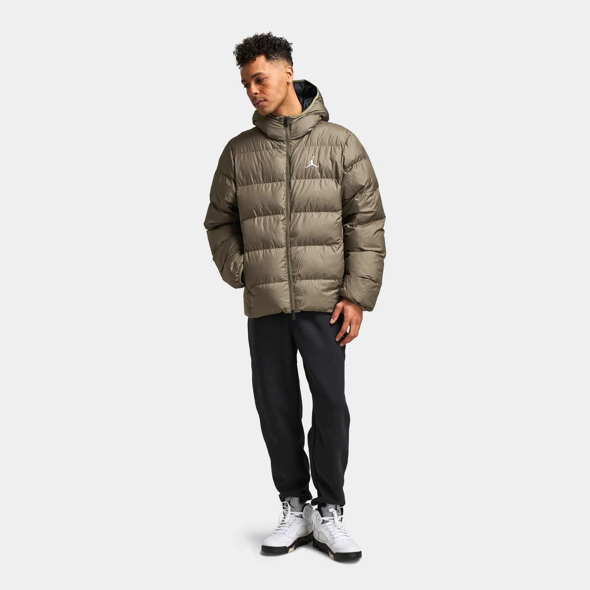 Jordan Brooklyn Puffer Jacket Medium Olive / Black