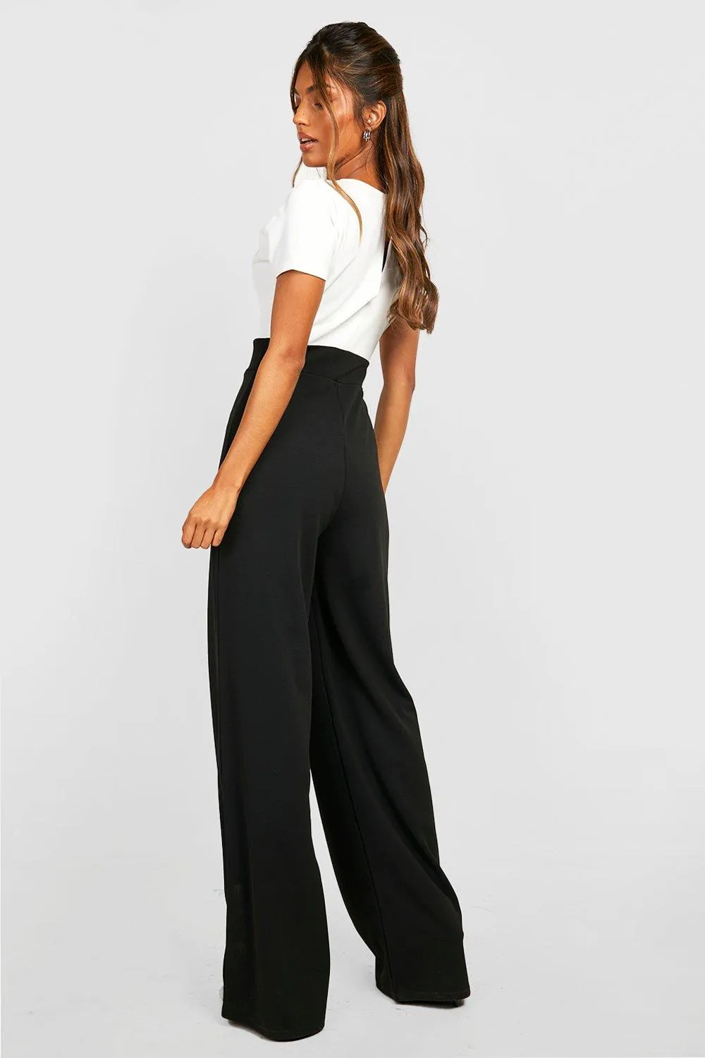 Jumpsuits | Contrast Wide Leg Jumpsuit | boohoo