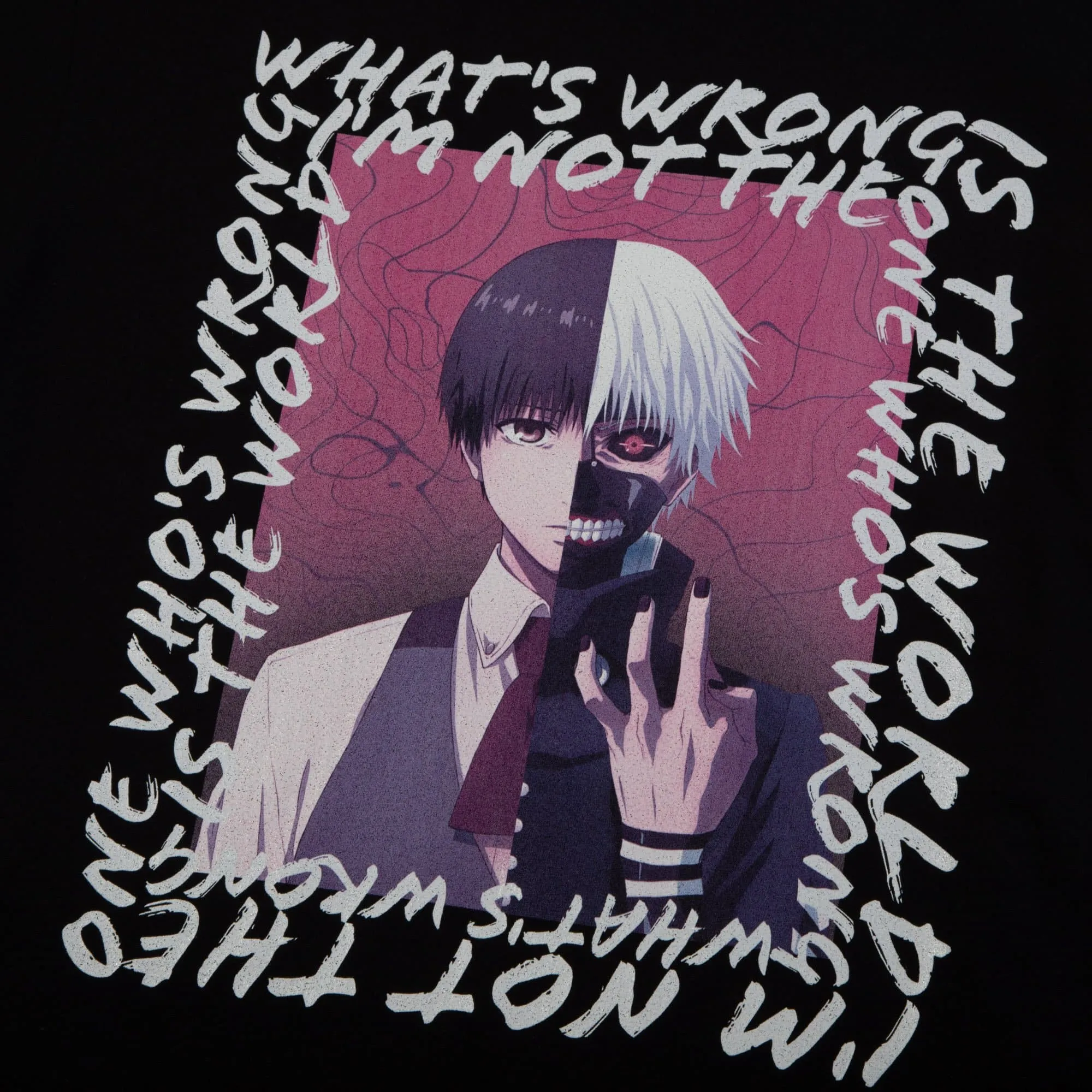 Kaneki Eyepatch Split Black Tee