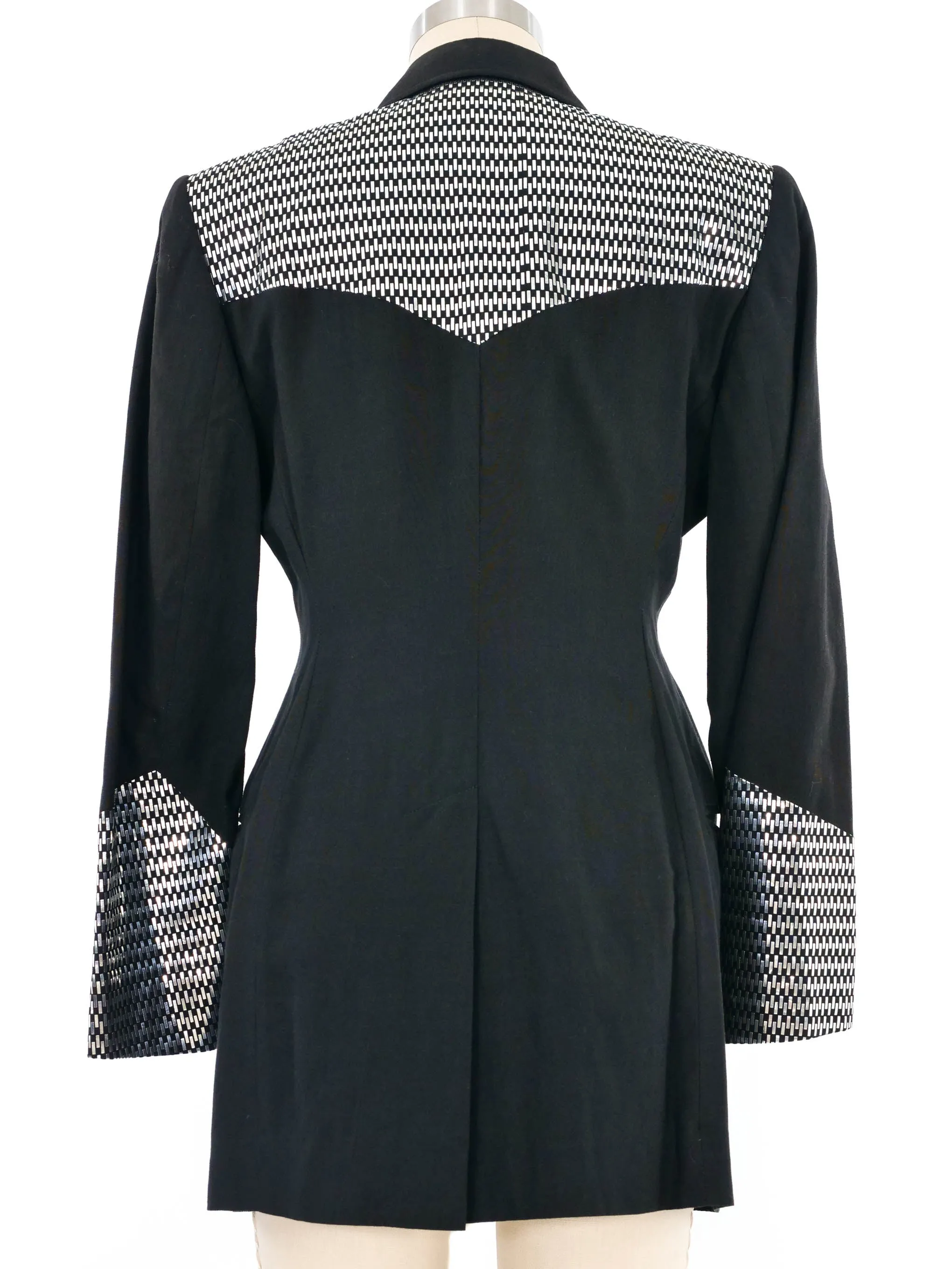 Katharine Hamnett Metal Foil Accented Top And Jacket Ensemble