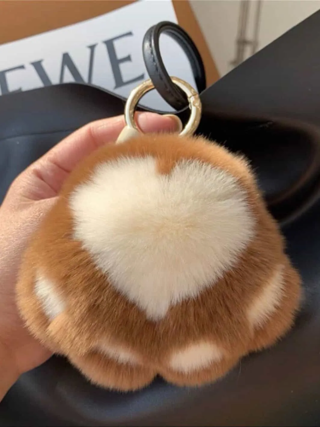 Kitten's paws plush bag pendant