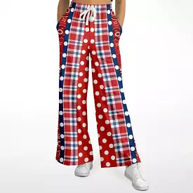 Liberty Bell Plaid Patchwork Stripe Eco-Poly Stretchy Phat Bellbottoms