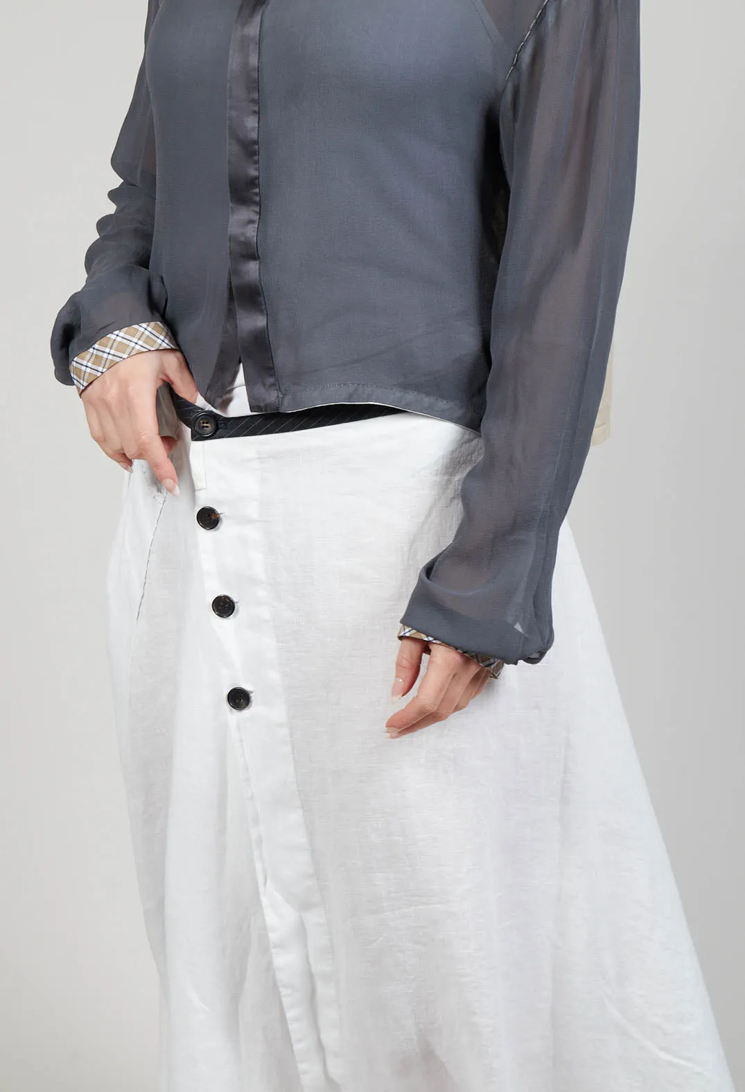 Linen Skirt in Off White