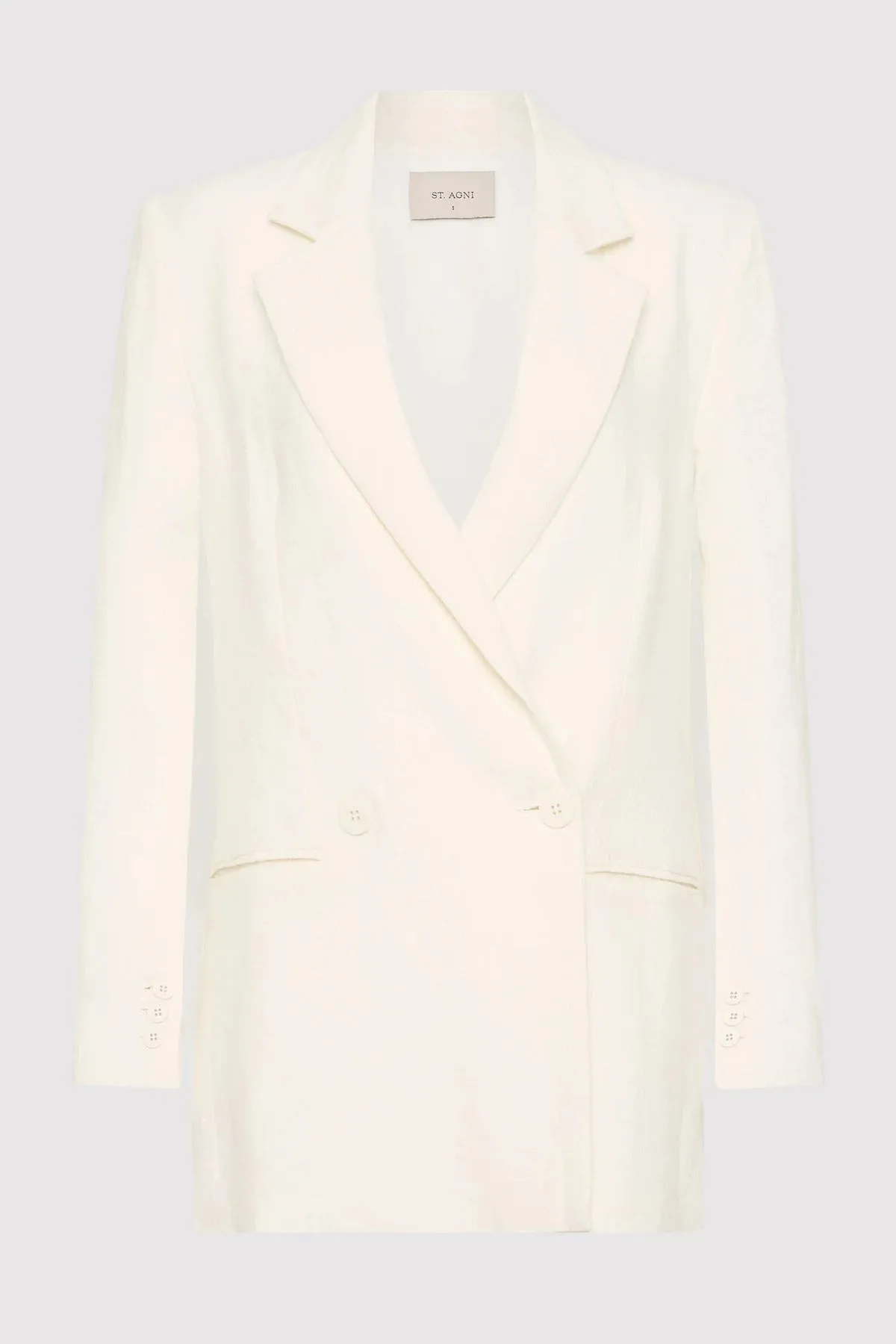 LINEN SPLIT SLEEVE BLAZER - IVORY