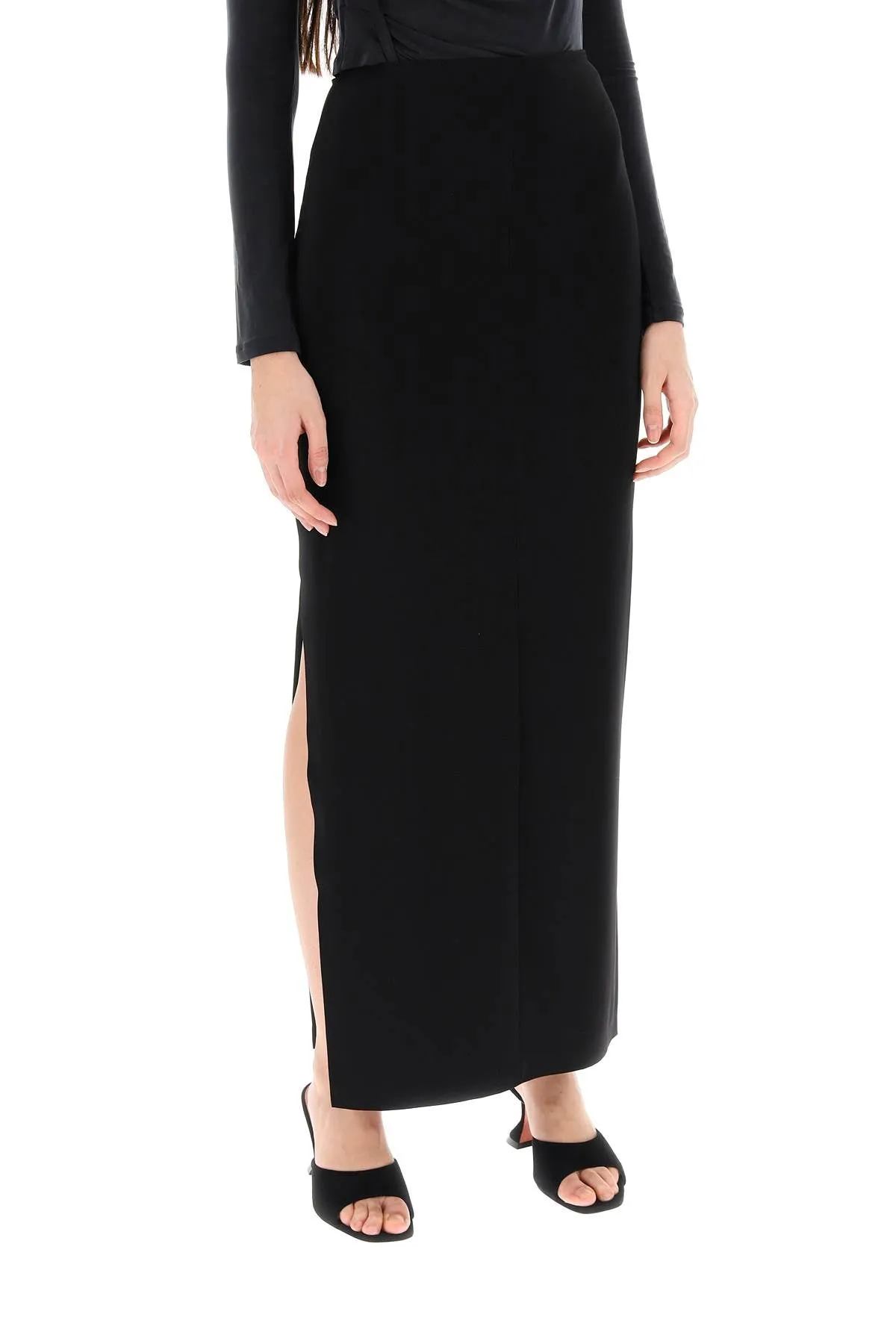 long skirt in poly lycra KK223SPLA52001 BLACK