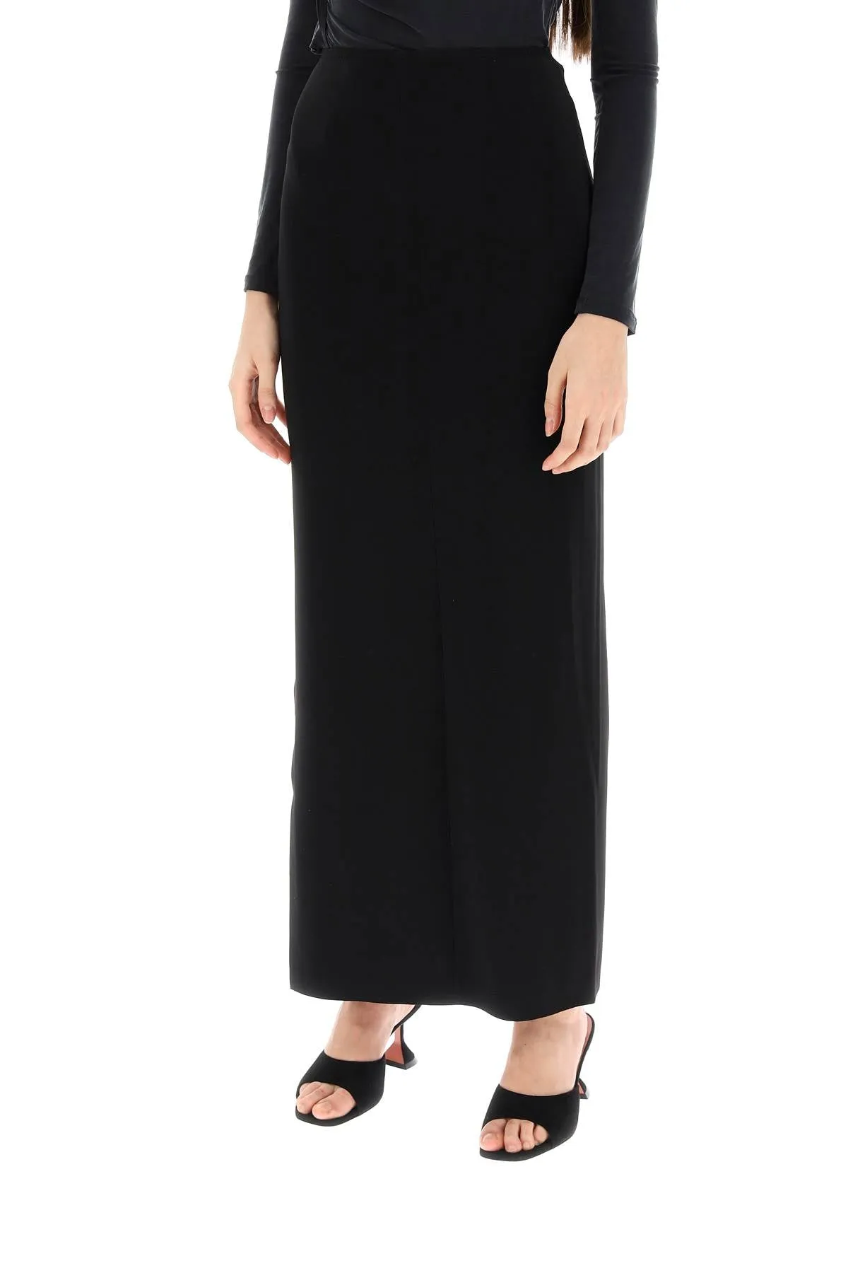 long skirt in poly lycra KK223SPLA52001 BLACK