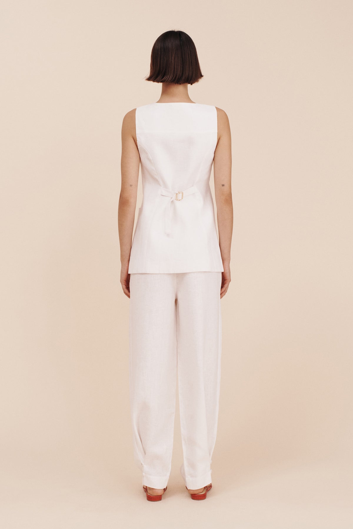 LORENZO TAILORED VEST - IVORY