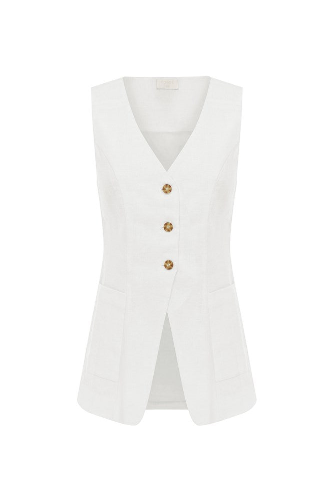 LORENZO TAILORED VEST - IVORY