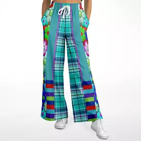 Make Me Happy Floral Plaid Eco-Poly Stretchy Phat Bellbottoms