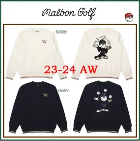 Malbon Golf  |Street Style Long Sleeves Plain Logo Sweaters