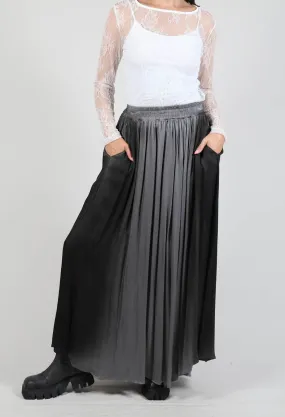 Maxi Satin Skirt in Degrade Grigio