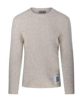 MEN AUTRY WHITE VIRGIN WOOL SWEATER