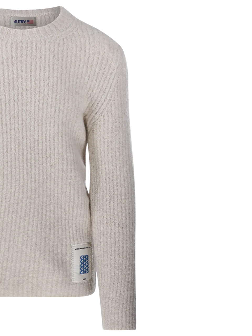 MEN AUTRY WHITE VIRGIN WOOL SWEATER