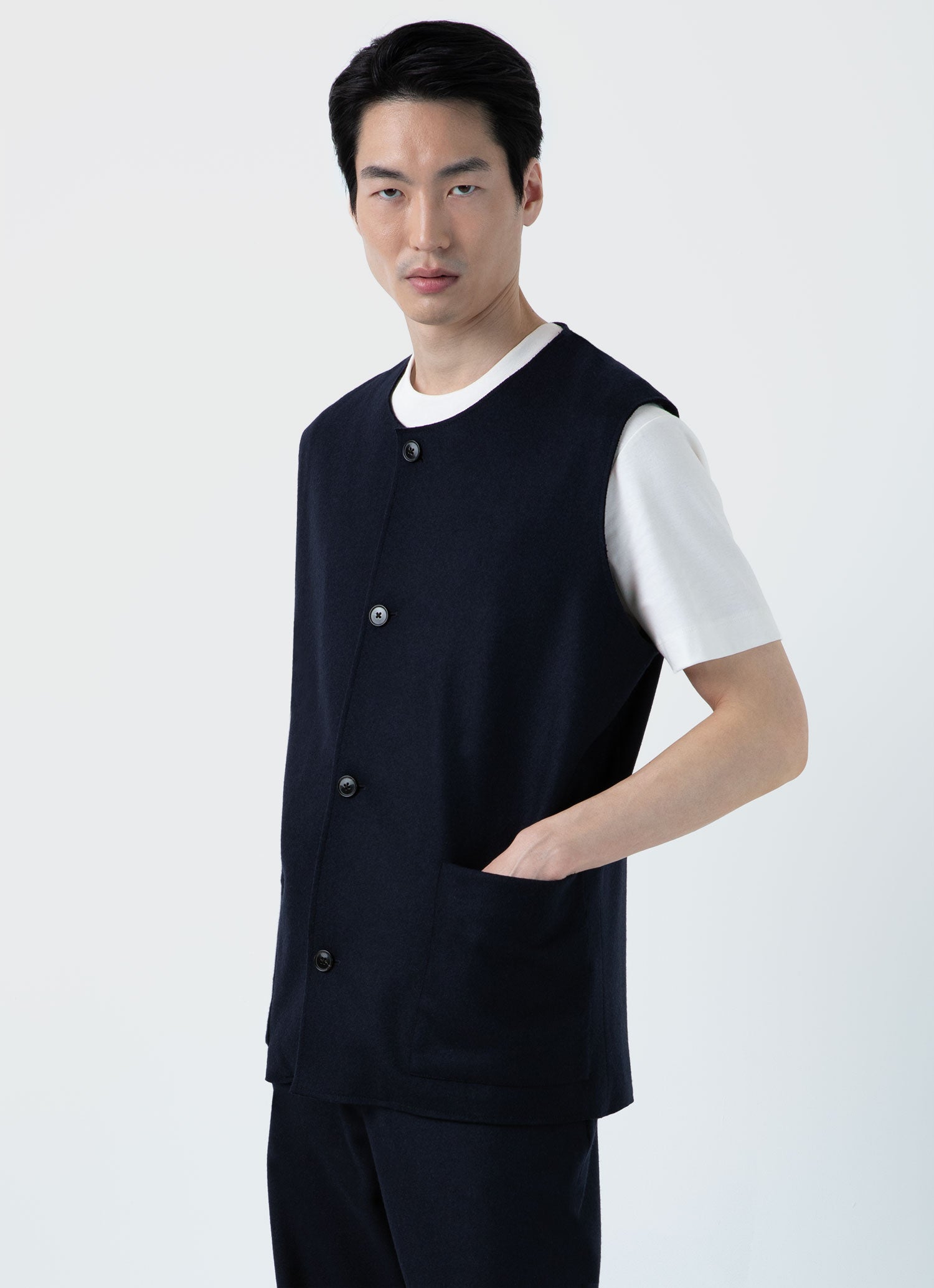 Men's Sunspel x Casely-Hayford Waistcoat in Navy