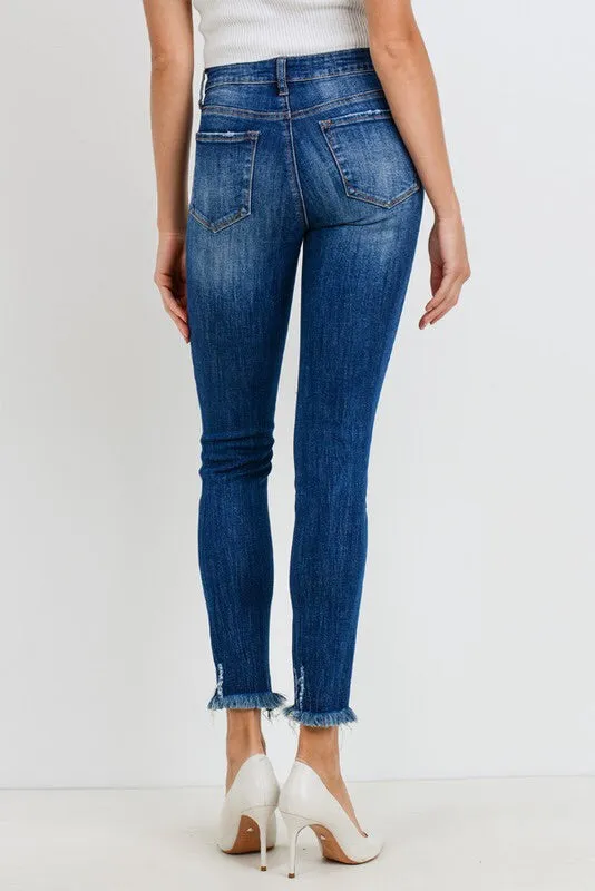 Mid-rise Distressed Ankle Jeans