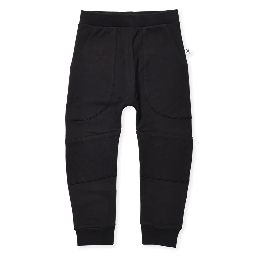 Minti Furry Reinforced Knee Trackies - Black