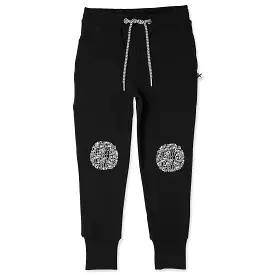 Minti Hello Circle Furry Trackies - Black