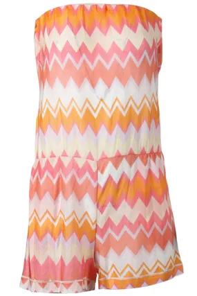 MISSONI STRAPLESS CROCHET KNIT PLAYSUIT IT 38 UK 6