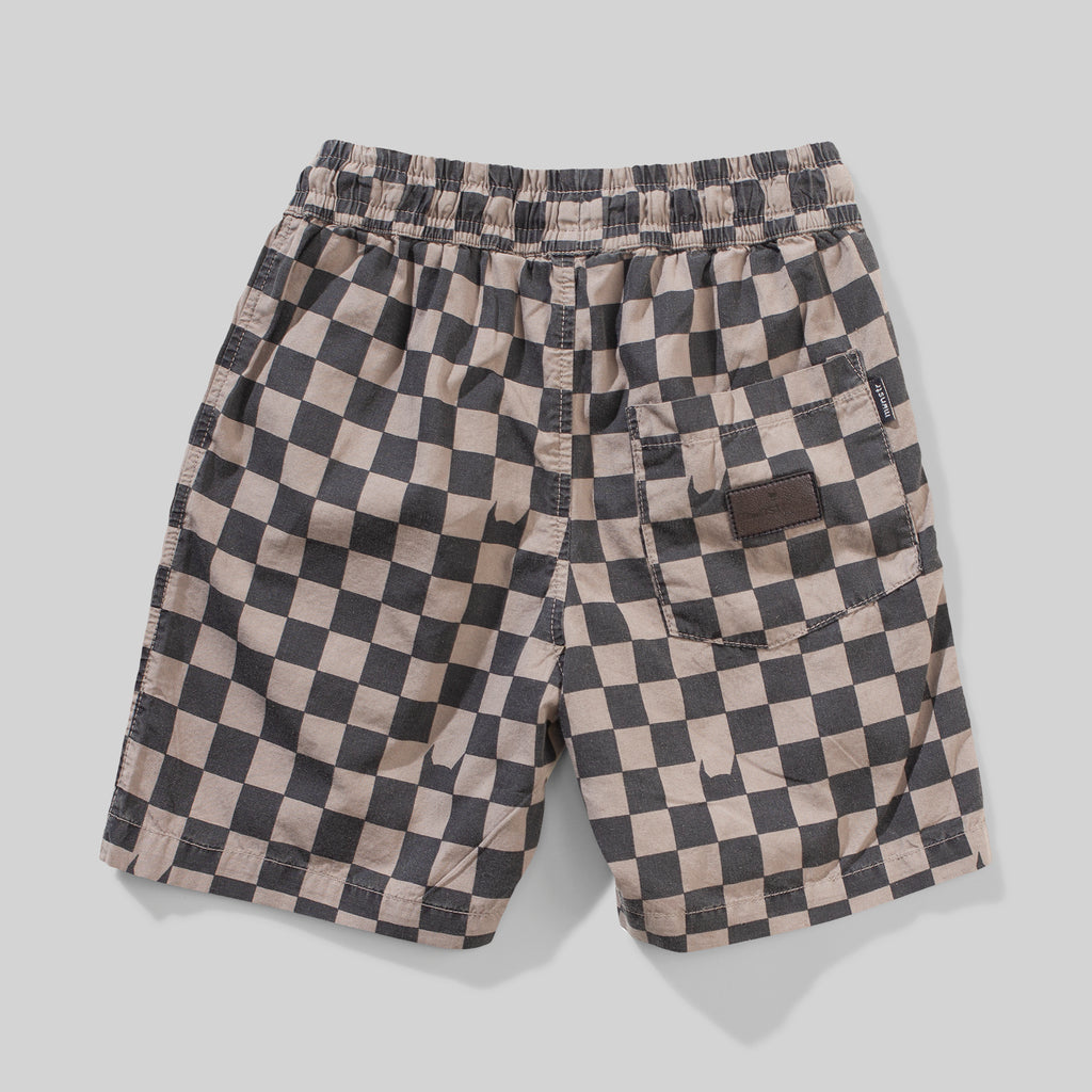 Munster Kids Flagged WShort - Charcoal Check