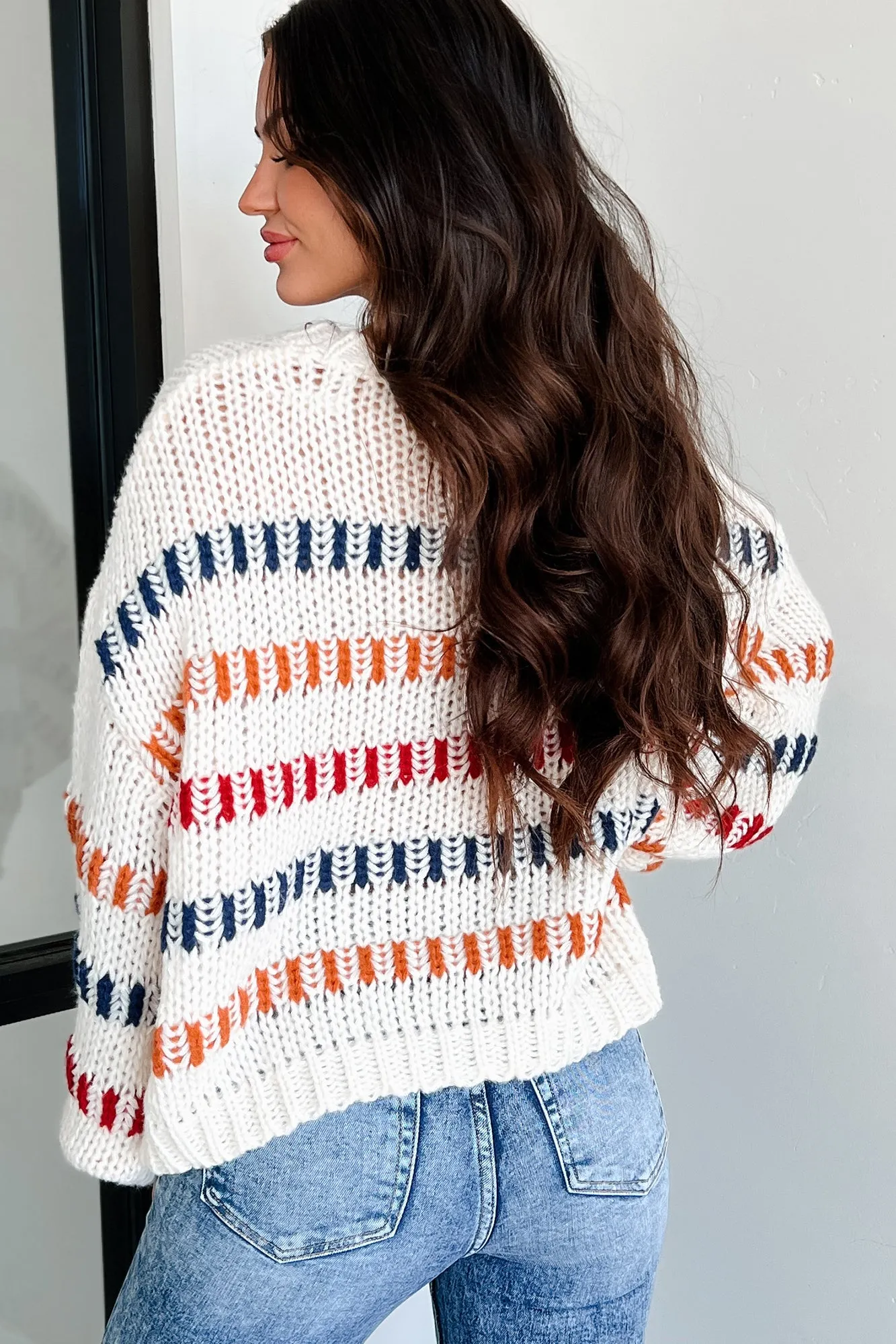 My Favorite Notification Striped Sweater (Ivory/Multi)