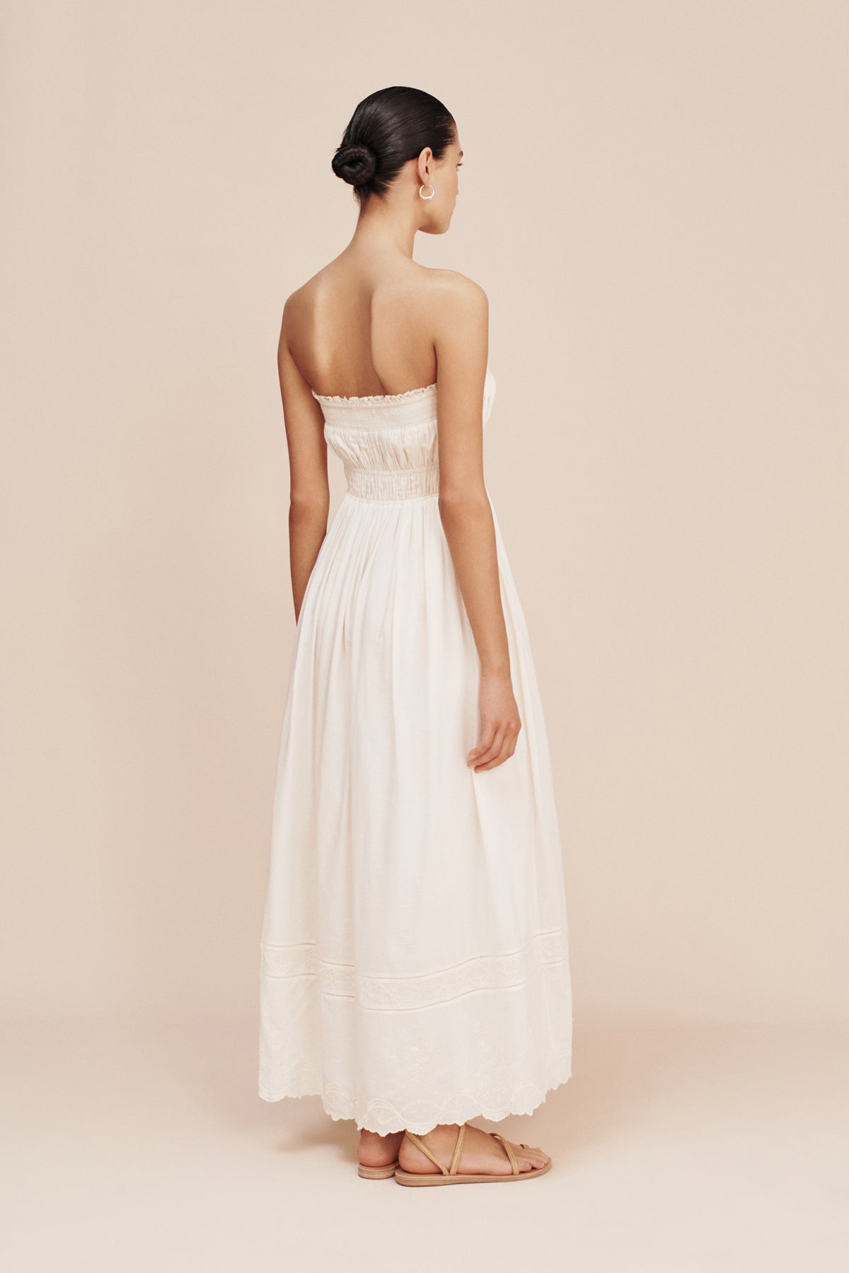 MYLAH STRAPLESS DRESS - CREAM