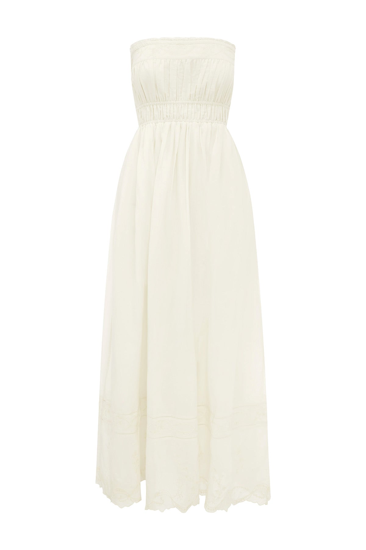 MYLAH STRAPLESS DRESS - CREAM