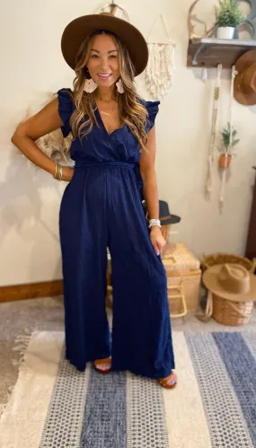 Navy linen jumpsuit/ jumpsuits