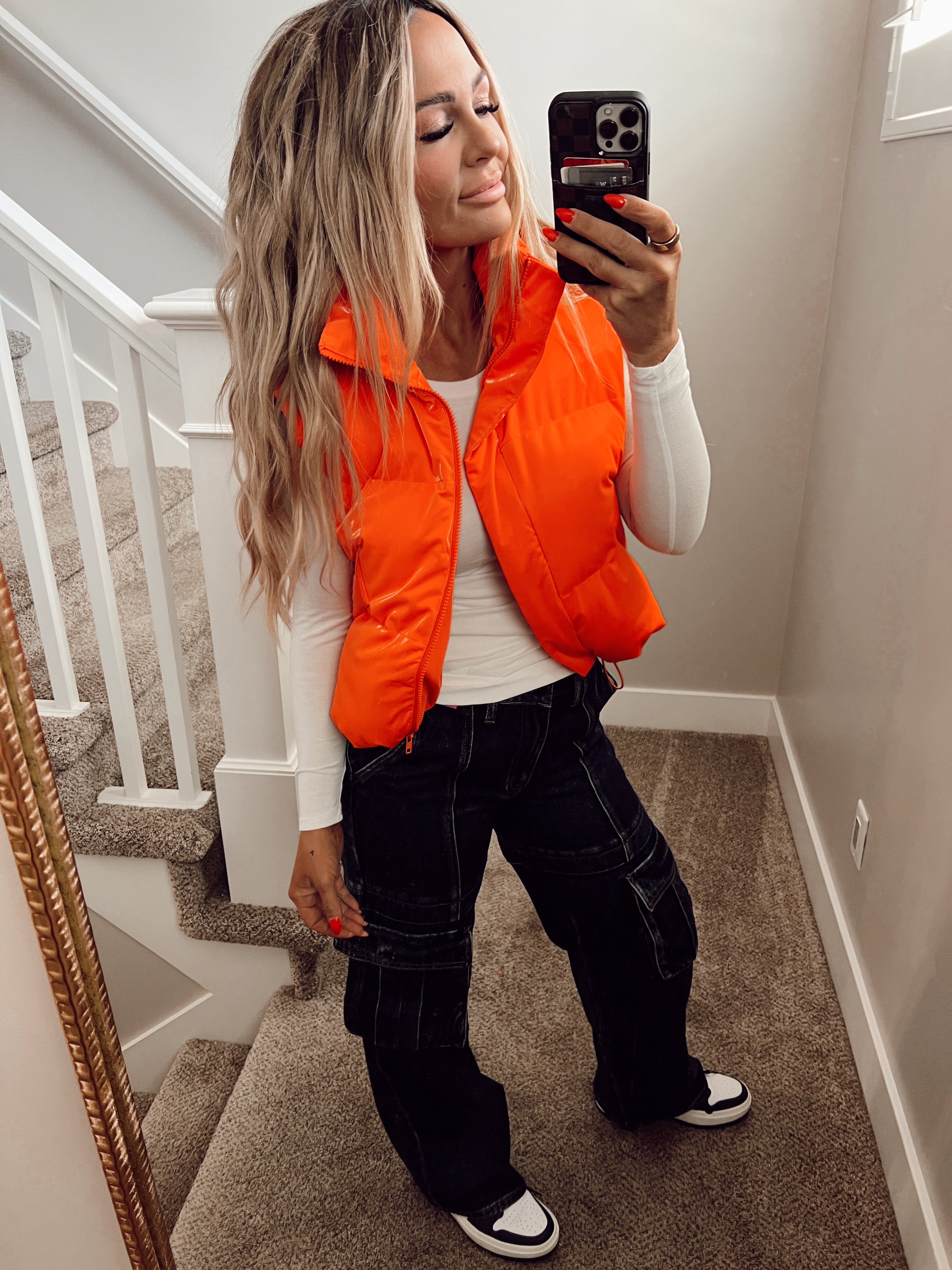 Orange shimmer vest