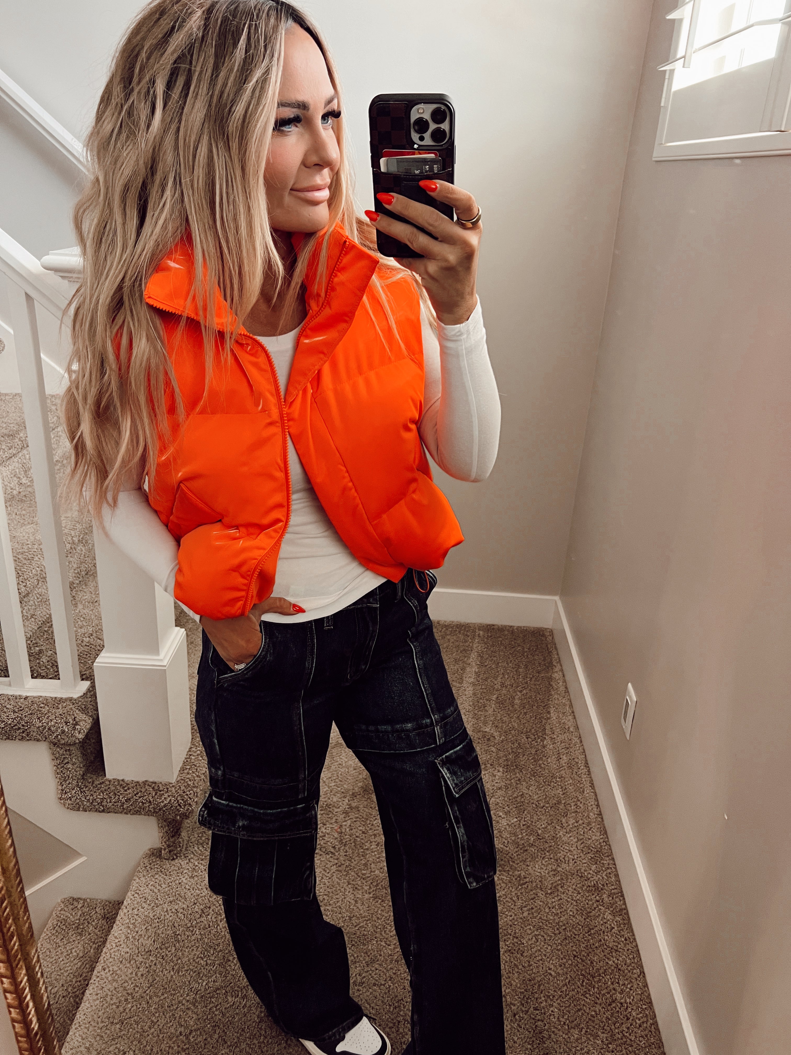 Orange shimmer vest