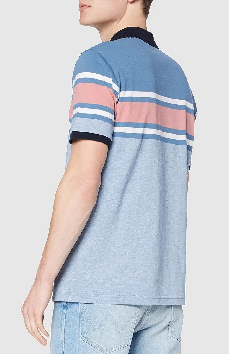 Original Penguin Chest Stripe Short Sleeve Polo Shirt Copen Blue