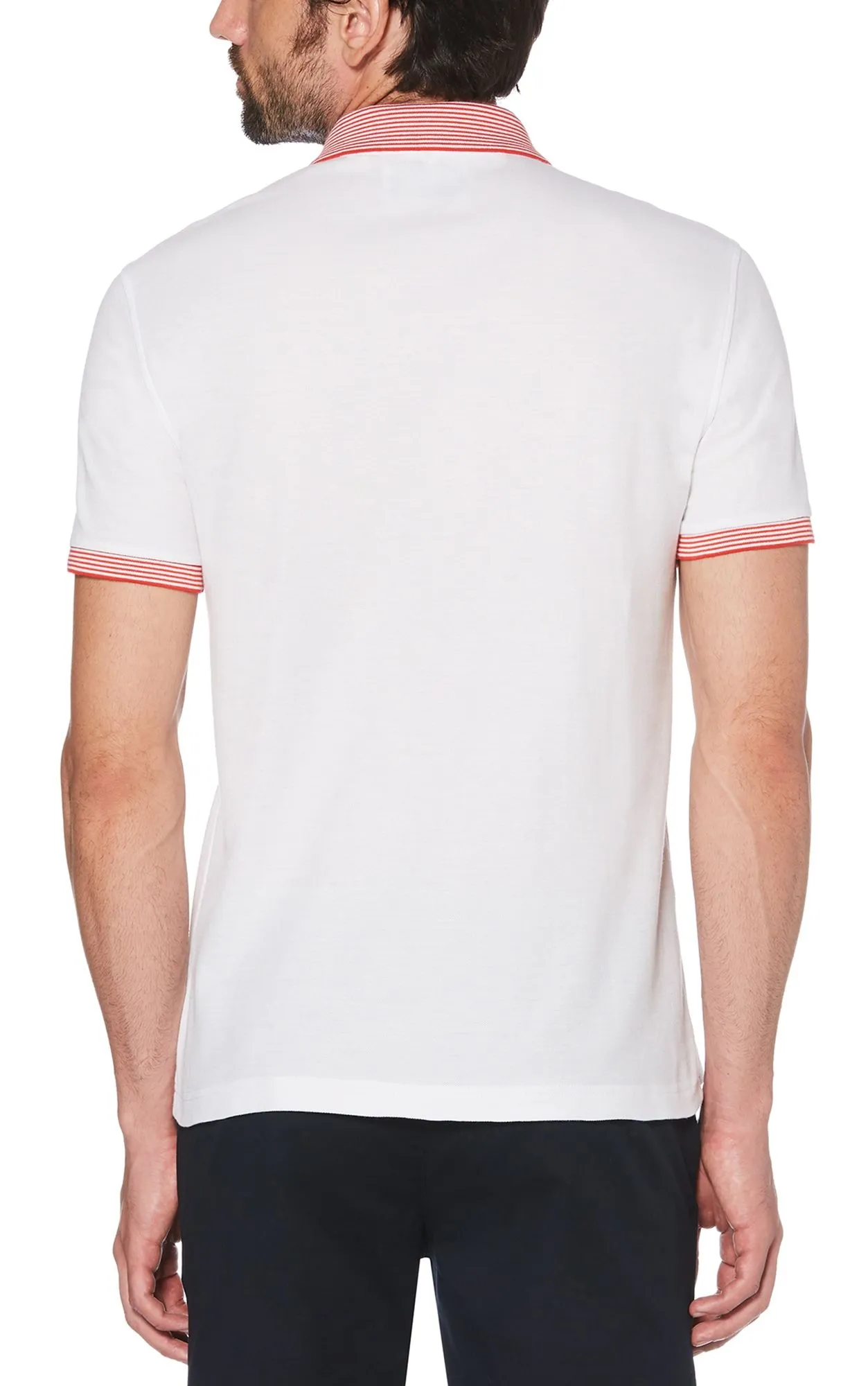 Original Penguin Stars and Stripe Pique Polo Shirt Bright White