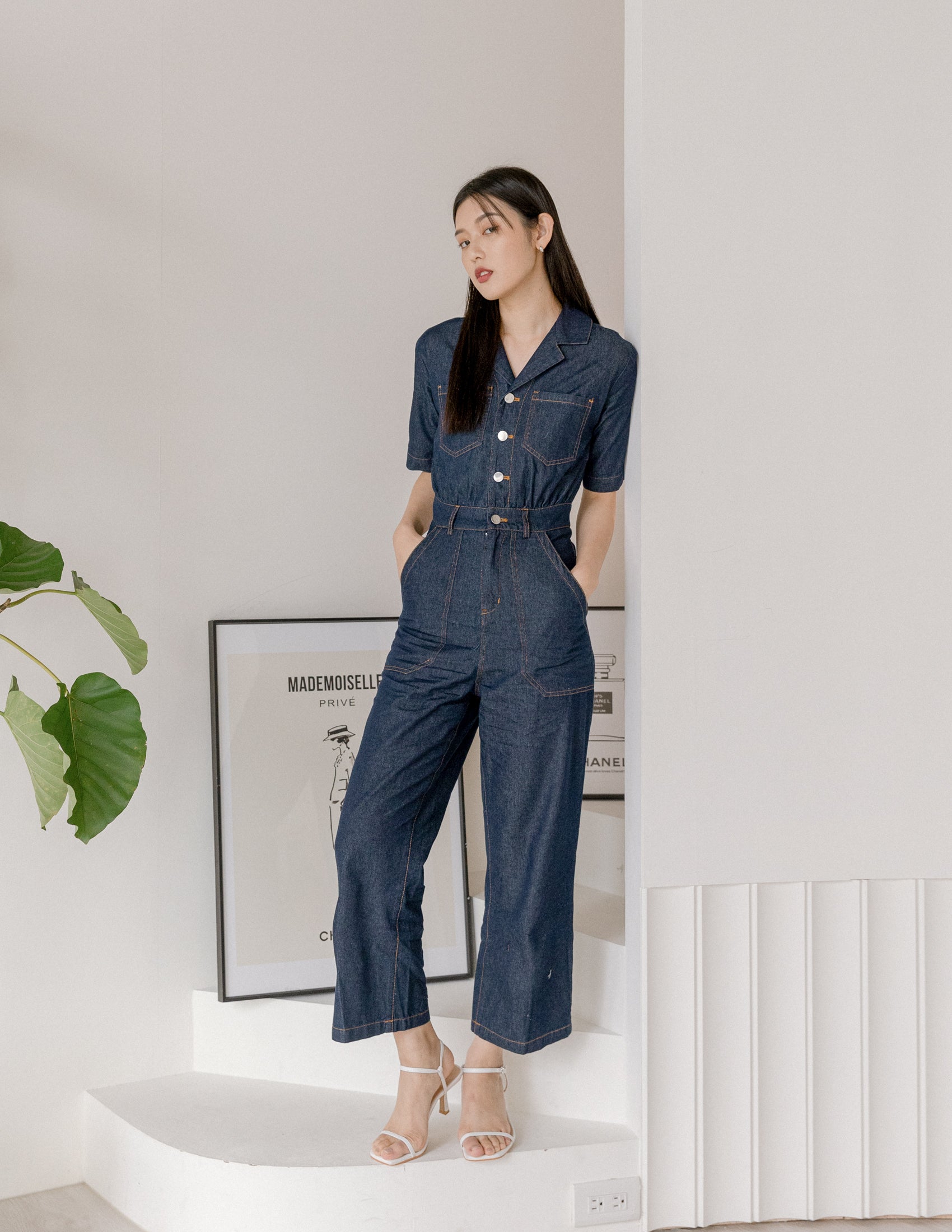 Parker Denim Jumpsuit in Dark Wash