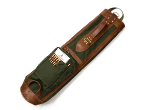 Pencil Style Golf Bag- Olive with Chestnut Leather