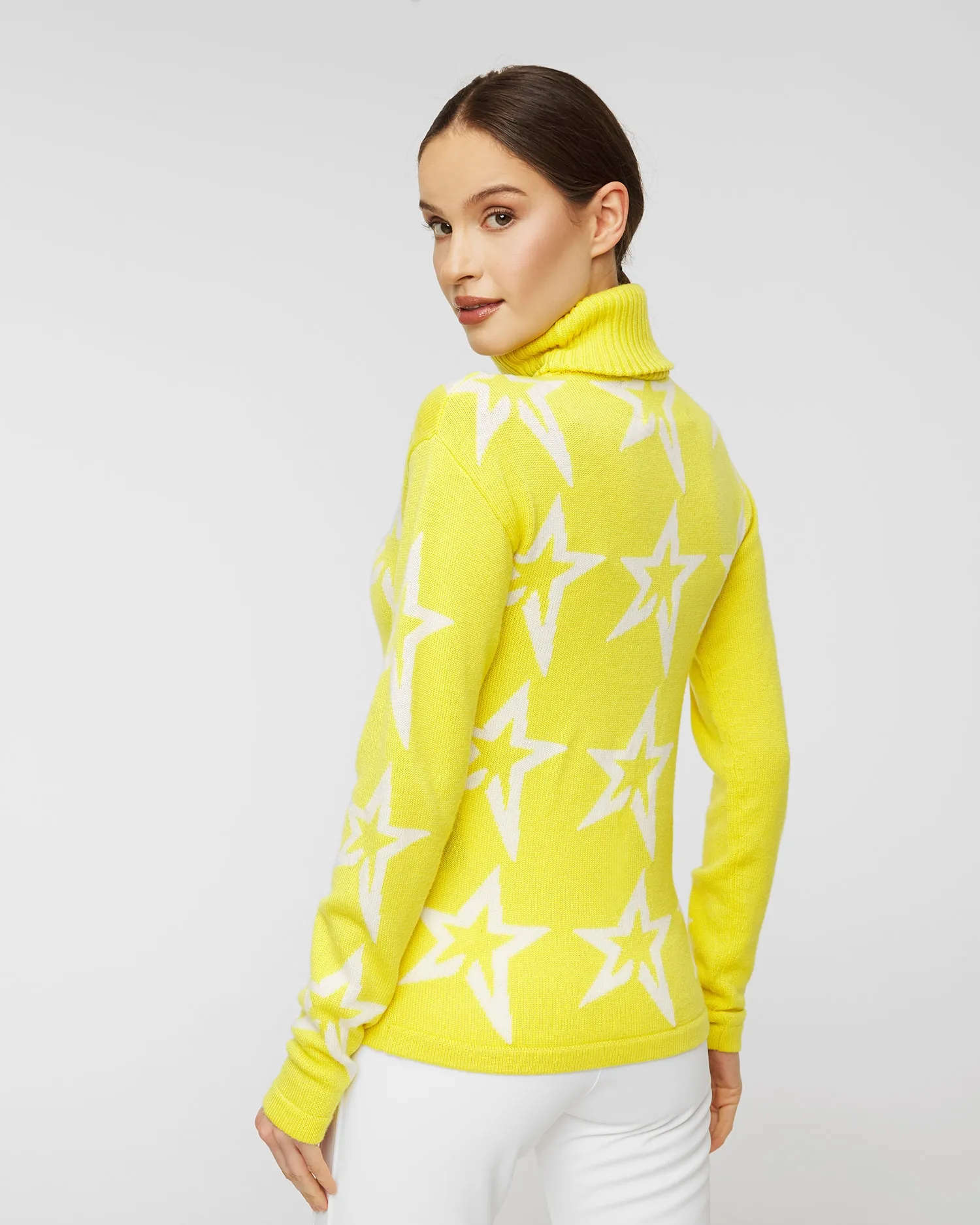 PERFECT MOMENT STAR DUST sweater W3000090-1955butteryellowsnowwhitestar