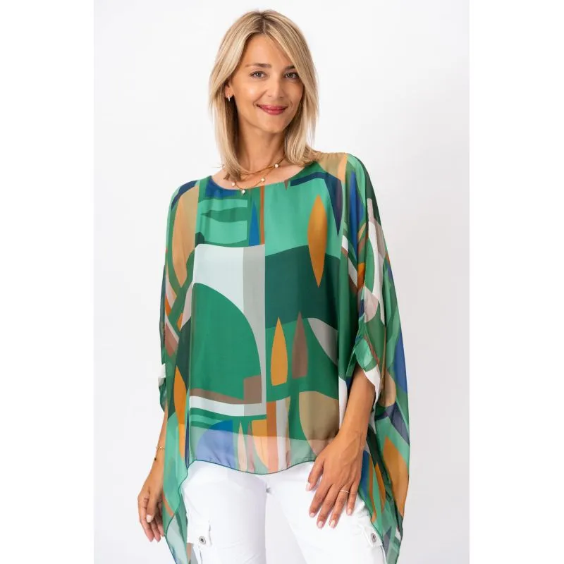 PIC PRINTED SILK BLOUSE