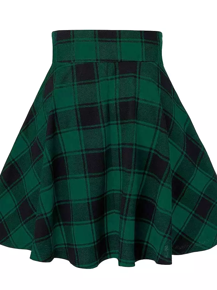 Plaid Mini Skirt for Women in Black, White, Red, and Green - Spring & Summer Casual Party Halloween S M L